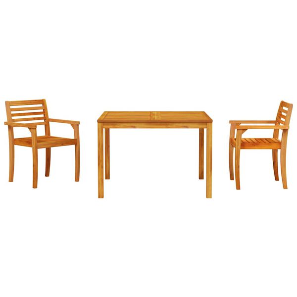 vidaXL Garden Dining Set 3 pcs Brown Solid Acacia Wood