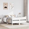 vidaXL Bed Frame with Headboard White 135x190 cm Double Solid Wood Pine