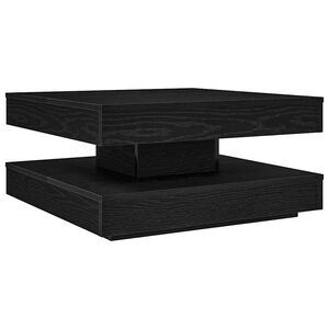 vidaXL Coffee Table 360-Degree Rotatable Black 70x70x34.5 cm
