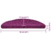 vidaXL Stair Mats 20 pcs 56x17x3 cm Violet Half Round