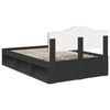 vidaXL Bed Frame with Headboard Black 120 x 190 cm Solid Pine Wood