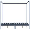 vidaXL Canopy Bed Frame without Mattress Grey Solid Wood 140x200 cm (283277+321989)