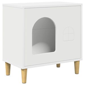vidaXL Cat House White 51 x 30 x 52 cm Engineered Wood