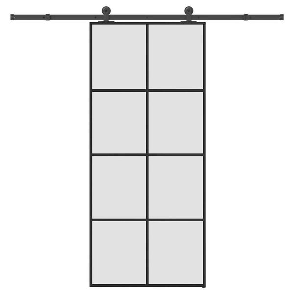 vidaXL Sliding Door with Hardware Set 90x205 cm ESG Glass&Aluminium