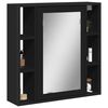 vidaXL Bathroom Mirror Cabinet Black 60x16x60 cm Engineered Wood