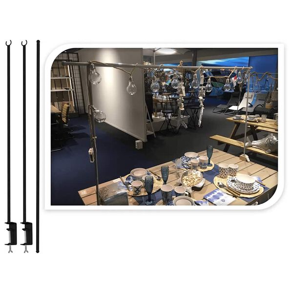 ProGarden Decoration Table Rod With Table Clamp Metal Black