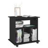 vidaXL Rolling Cabinet Black 60x45x60 cm Engineered Wood