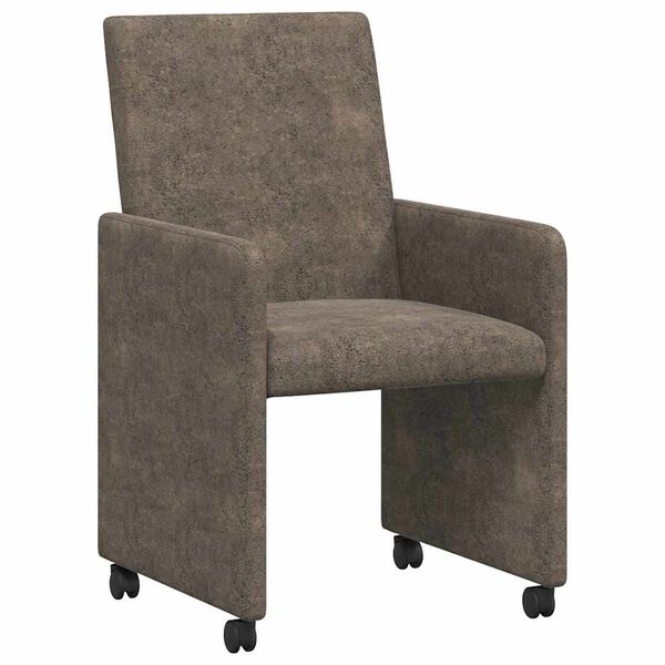 vidaXL Dining Chairs with Wheels 2 pcs Dark grey 57 x 66 x 94 cm