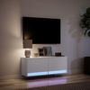 vidaXL TV Wall Cabinet with LED Lights White 100x31x35 cm