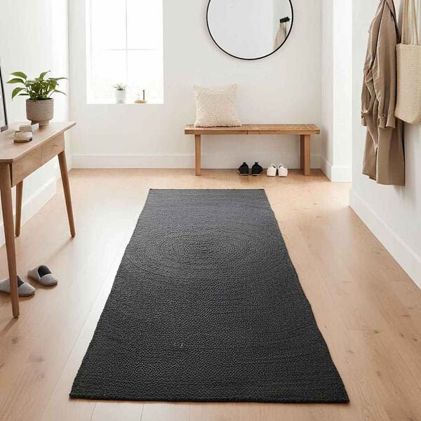 vidaXL Area Rugs Rectangular Dark Grey 80 x 150 cm Jute