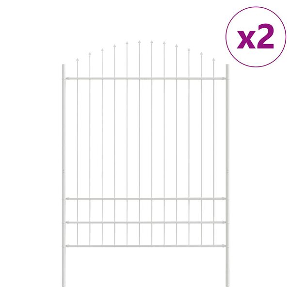 vidaXL Garden Fence 2 pcs White 170 x 225 cm Powder-Coated Steel
