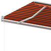 vidaXL Manual Retractable Awning with Posts 6x3 m Orange and Brown