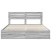 vidaXL Bed Frame with Drawer Grey Sonoma 200 x 200 cm Engineer Wood