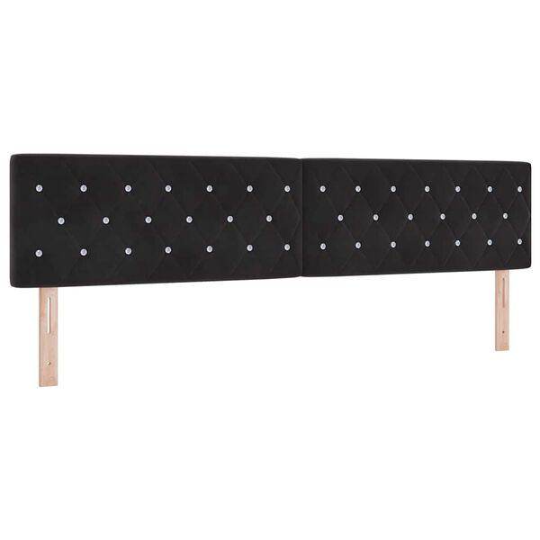vidaXL Headboard with Headboard Black 200 cm Faux Leather