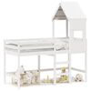 vidaXL Loft Bed with Ladder and Roof without Mattress White 90x190 cm Single