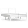 vidaXL Metal Bed Frame without Mattress with Footboard White 140x190cm