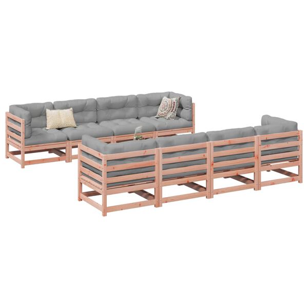 vidaXL 9 Piece Garden Sofa Set with Cushions Solid Wood Douglas Fir
