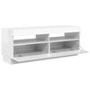 vidaXL TV Cabinet with LED Lights High Gloss White 100x35x40 cm
