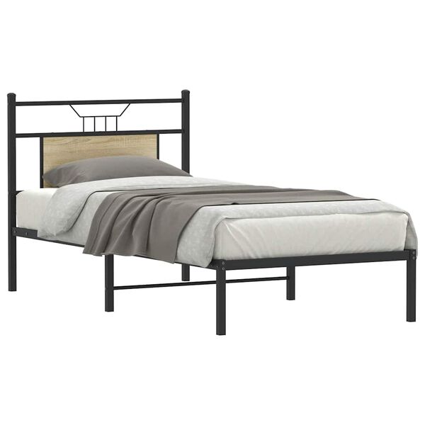 vidaXL Bed Frame without Mattress Sonoma Oak 90x200 cm Engineered Wood