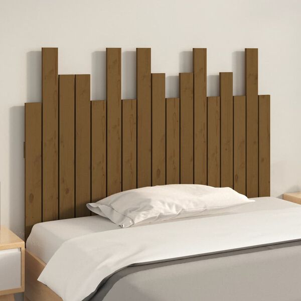 vidaXL Wall Headboard Honey Brown 108x3x80 cm Solid Wood Pine