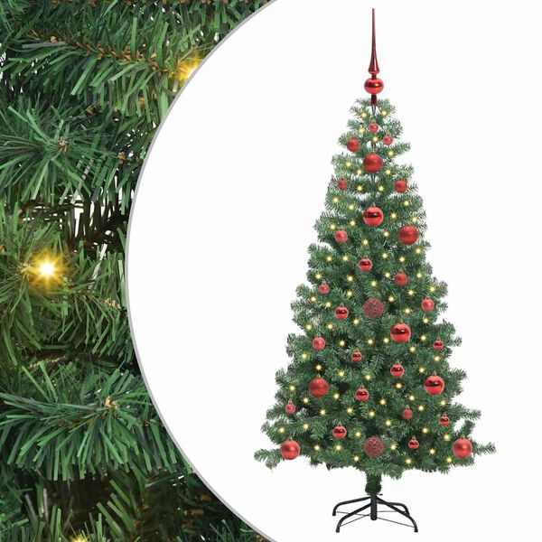 vidaXL Christmas Tree with 150 LEDs with Stand Green 120 cm PVC