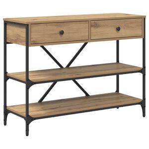 vidaXL Console Table with Drawer Brown 100 x 34.5 x 75 cm Wood