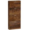 vidaXL Shoe Cabinet Smoked Oak 59x17x150 cm Engineered Wood