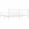 vidaXL Metal Bed Frame without Mattress with Footboard White 193x203cm