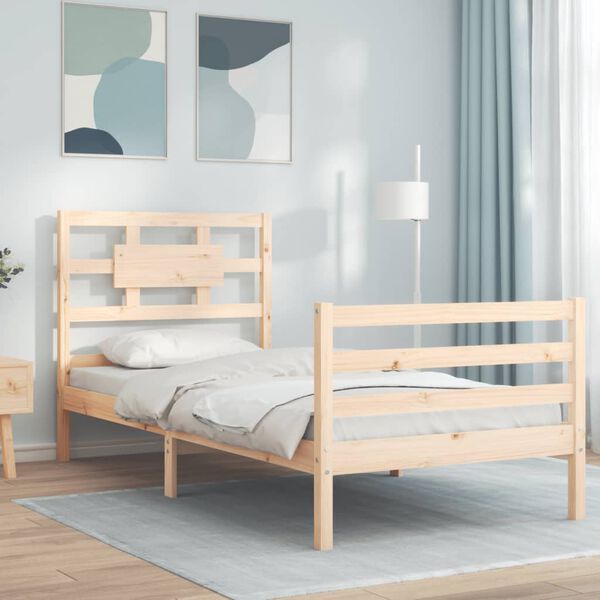 vidaXL Bed Frame without Mattress 90x200 cm Solid Wood