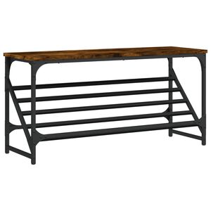 vidaXL Shoe Rack Smoked Oak 90x30x45 cm Engineered Wood