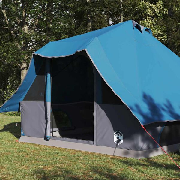 vidaXL Tipi Tent with Roof Blue 358 x 296 x 258 cm Taffeta