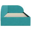 vidaXL Corner Bed Frame with Headboard Turquoise 90 cm x 200 cm Velvet