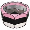 vidaXL Foldable Dog Playpen with Carrying Bag Pink 145x145x61 cm