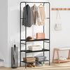 vidaXL Clothes Rack Black Oak 77 x 30 x 171 cm Engineered Wood