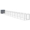 vidaXL Dog House with Run Anthracite 110x1221x110 cm Galvanised Steel