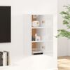 vidaXL Hanging Cabinet High Gloss White 35x34x90 cm Engineered Wood