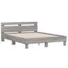 vidaXL Bed Frame with LED without Mattress Grey Sonoma 150x200 cm King Size
