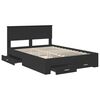 vidaXL Bed Frame with Headboard Black 135 x 190 cm Engineered Wood