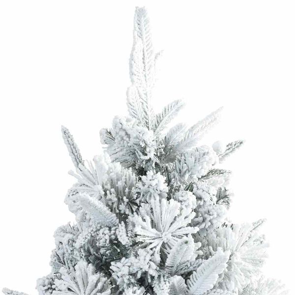 vidaXL Artificial Hinged Christmas Tree Snow Flocked White 180 cm
