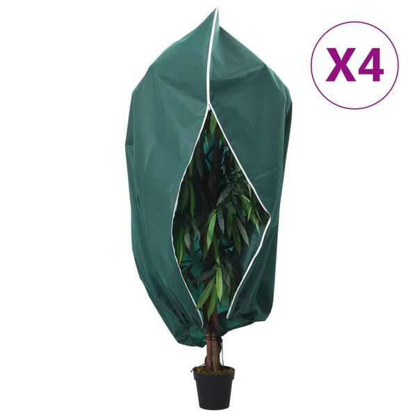 vidaXL Plant Fleece Covers with Zip 4 pcs 70 g/m&sup2; 3.93x3.5 m