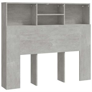 vidaXL Headboard Cabinet Concrete Grey 120x19x103.5 cm