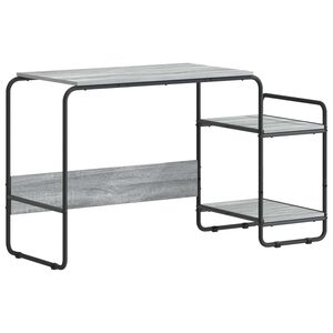 vidaXL Desk with Storage Grey Sonoma 131.5 x 50 x 75.5 cm