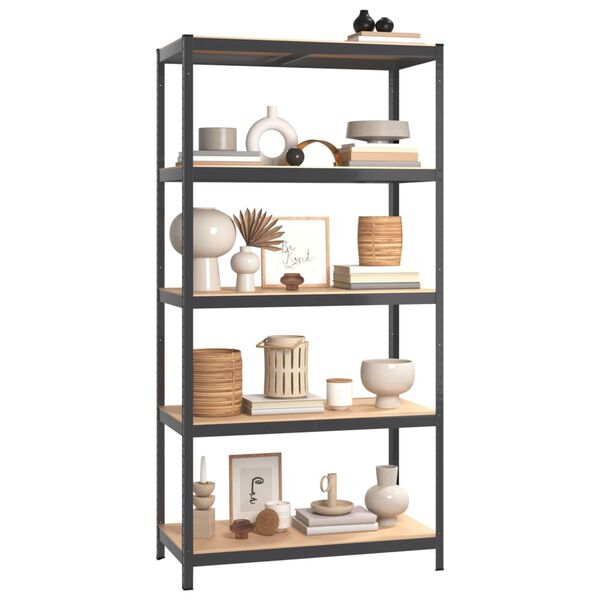 vidaXL 5-Layer Storage Shelf Anthracite Steel&Engineered Wood