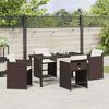 vidaXL Garden Dining Set 5 pcs Brown Poly Rattan