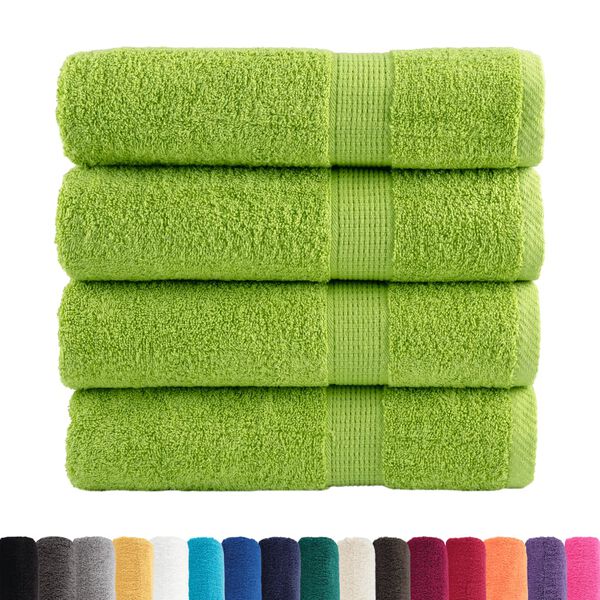 vidaXL Premium Bath Towels "SOLUND" 4 pcs Apple Green 100x150 cm 600 gsm