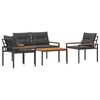 vidaXL Outdoor Furniture Set 4 pcs 4-Seaters Dark Grey Poly Rattan
