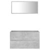 vidaXL 2 Piece Bathroom Furniture Set Concrete Grey Engineered Wood