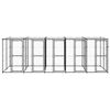 vidaXL Outdoor Dog Kennel Steel with Roof 12.1 m&sup2;