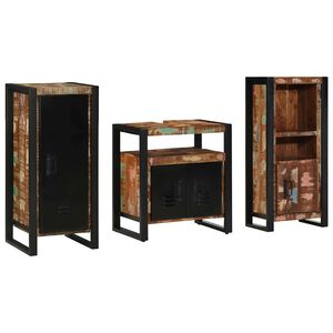 vidaXL Bathroom Furniture Set 3 pcs Multicolour and Black