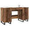 vidaXL Desk with Shelf Old wood 140 x 50 x 75 cm Engineered wood